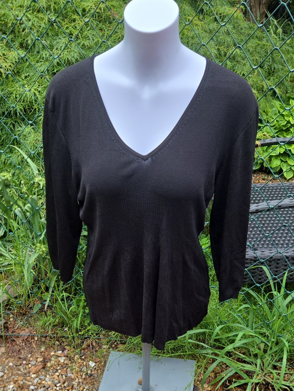 George Black V-Neck Long Sleeve Jersey Top